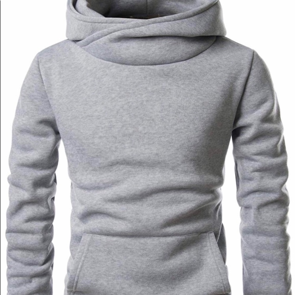Funnel Neck Fleece Lined Hoodie | Gray